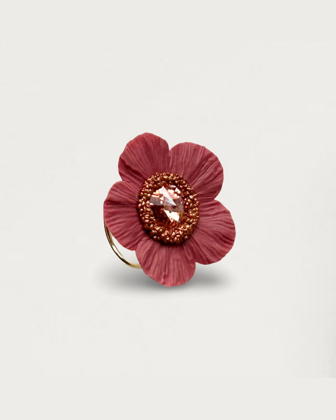 ANILLO ANÉMONA ROSA MARSALA