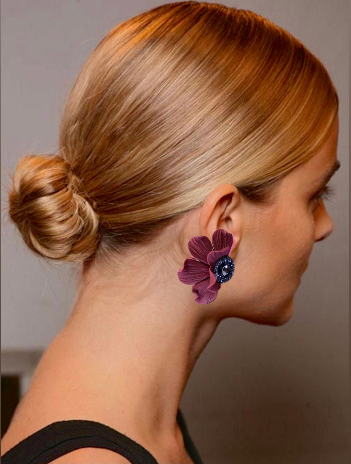 PENDIENTES SOL BLACK/CHAMPÁN