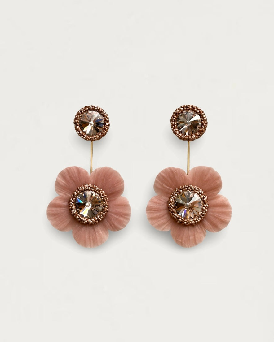 PENDIENTES ANÉMONA ROSA TIERRA COLGAR