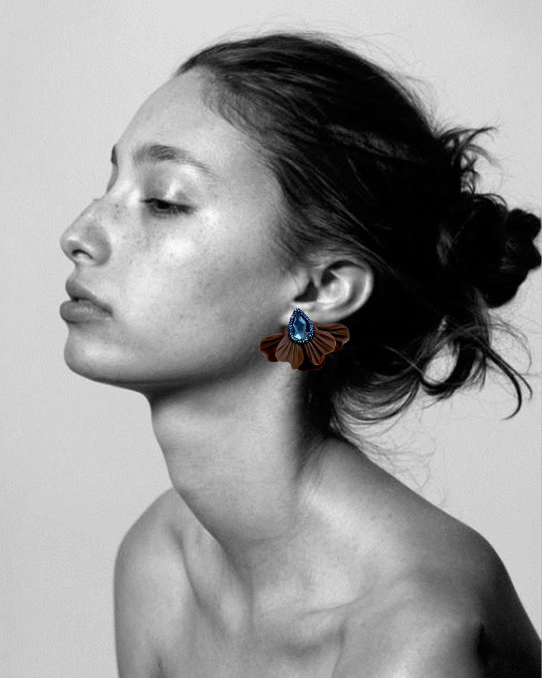 PENDIENTES ABANICO MARRÓN ZAFIRO