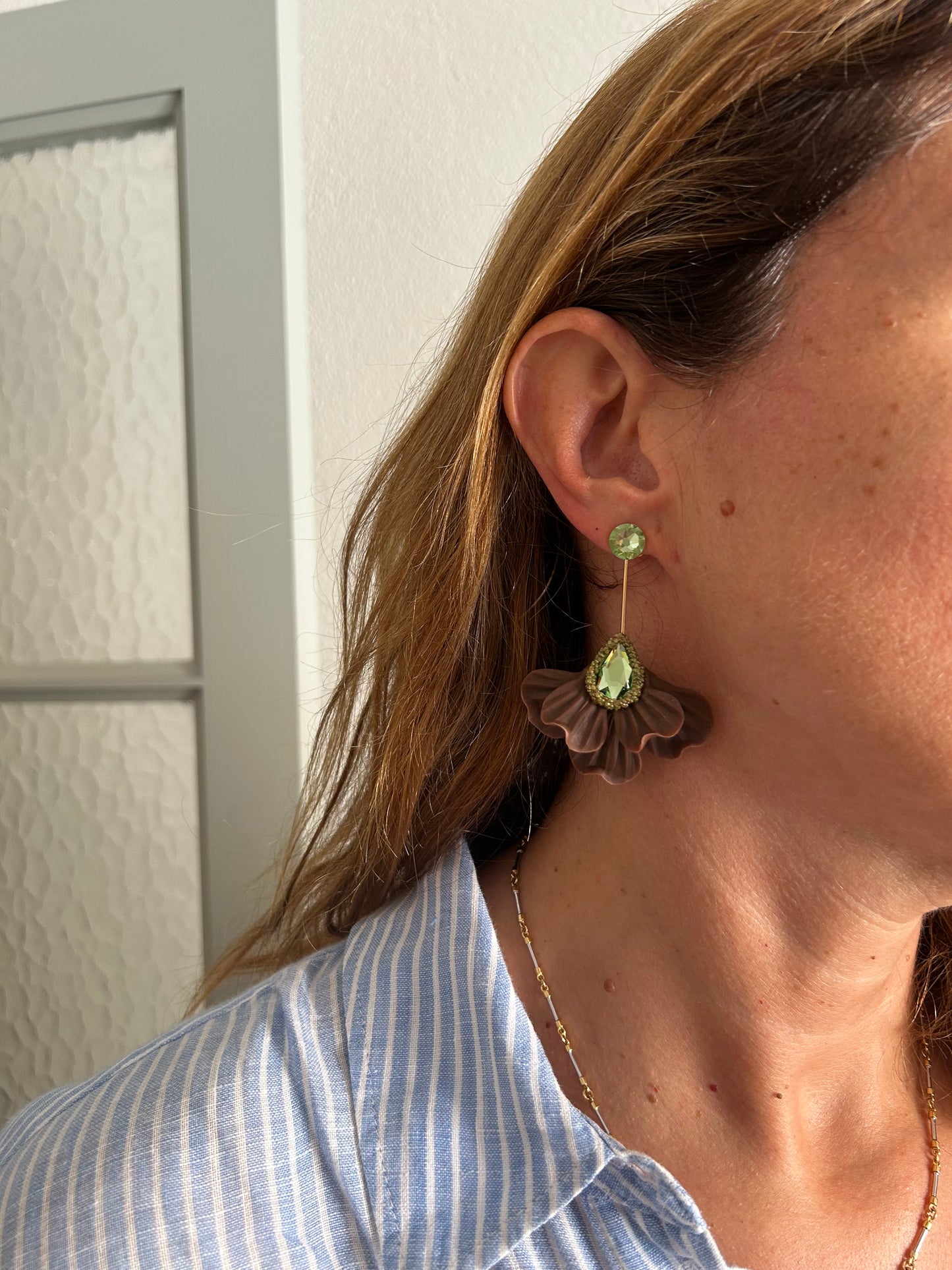 PENDIENTES ABANICO CHOCOLATE de DUBÁI