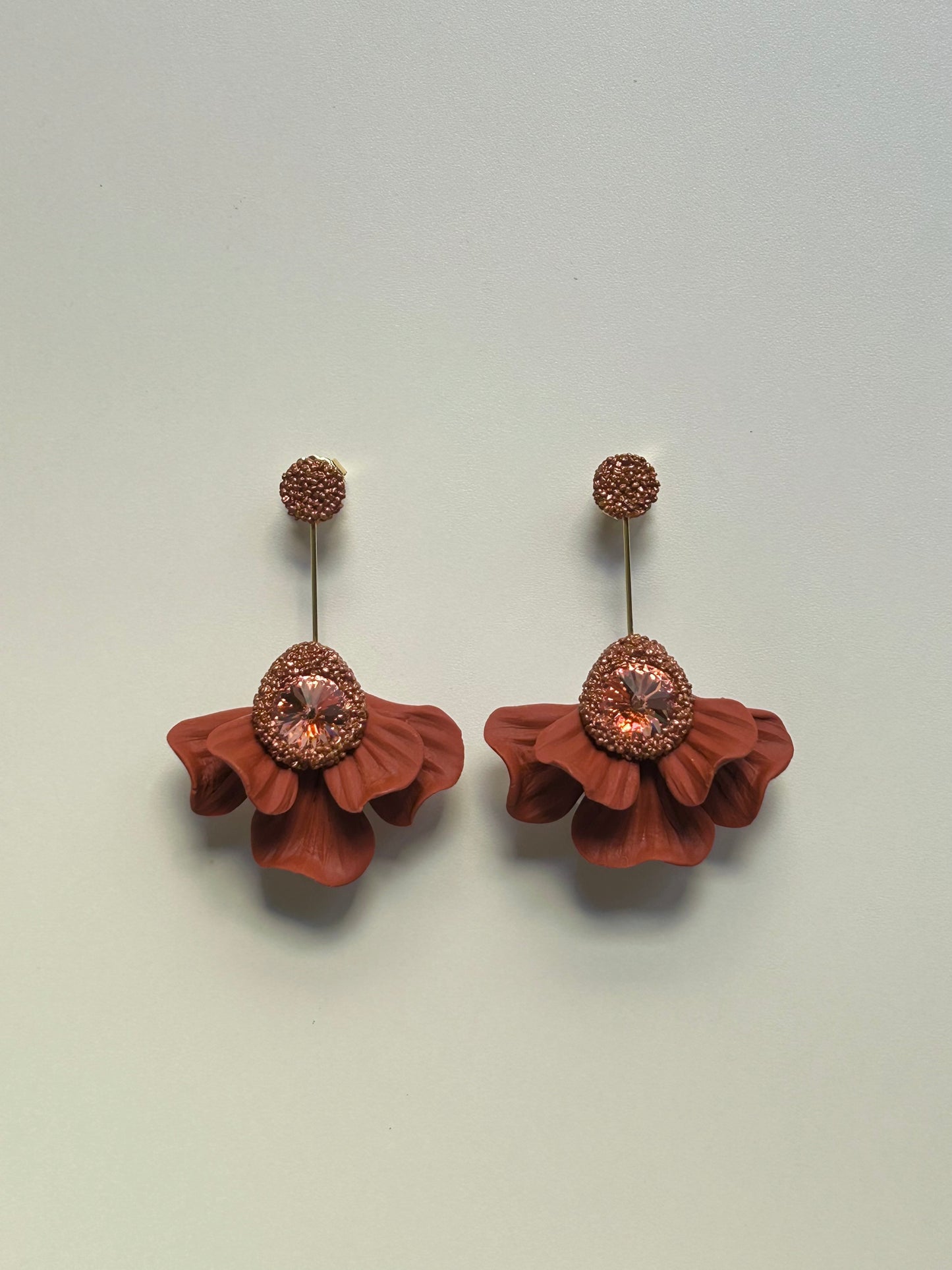 PENDIENTES ABANICO TEJA