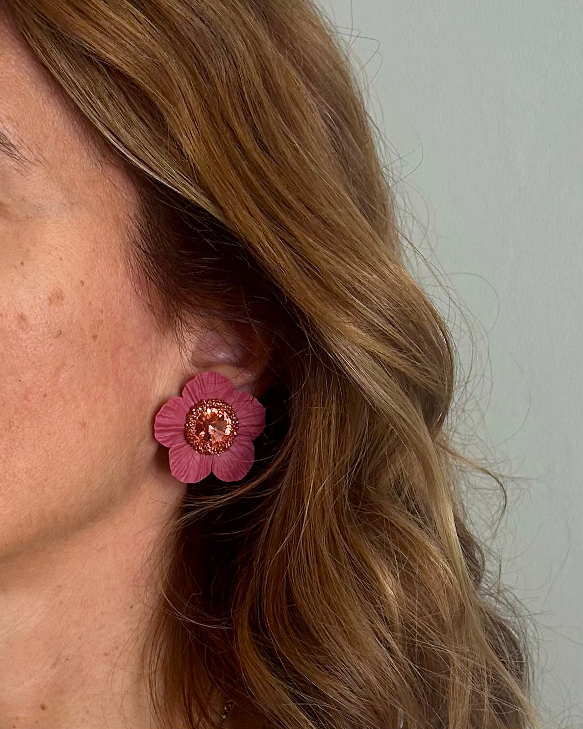 PENDIENTES ANÉMONA ROSA MARSALA