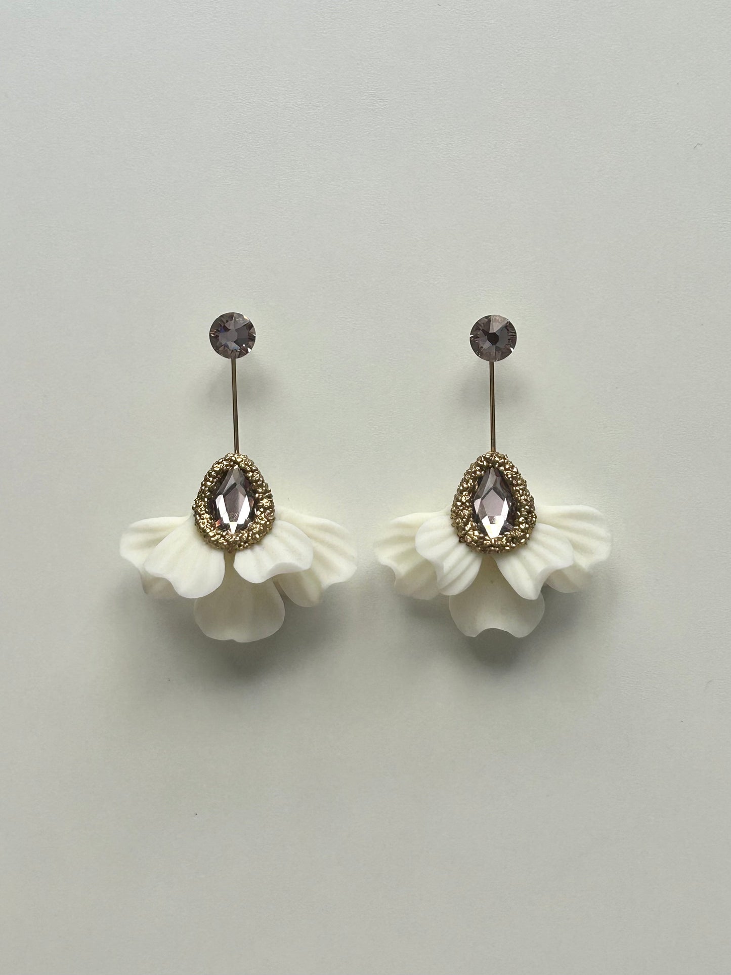 PENDIENTES ABANICO WHITE NUDE