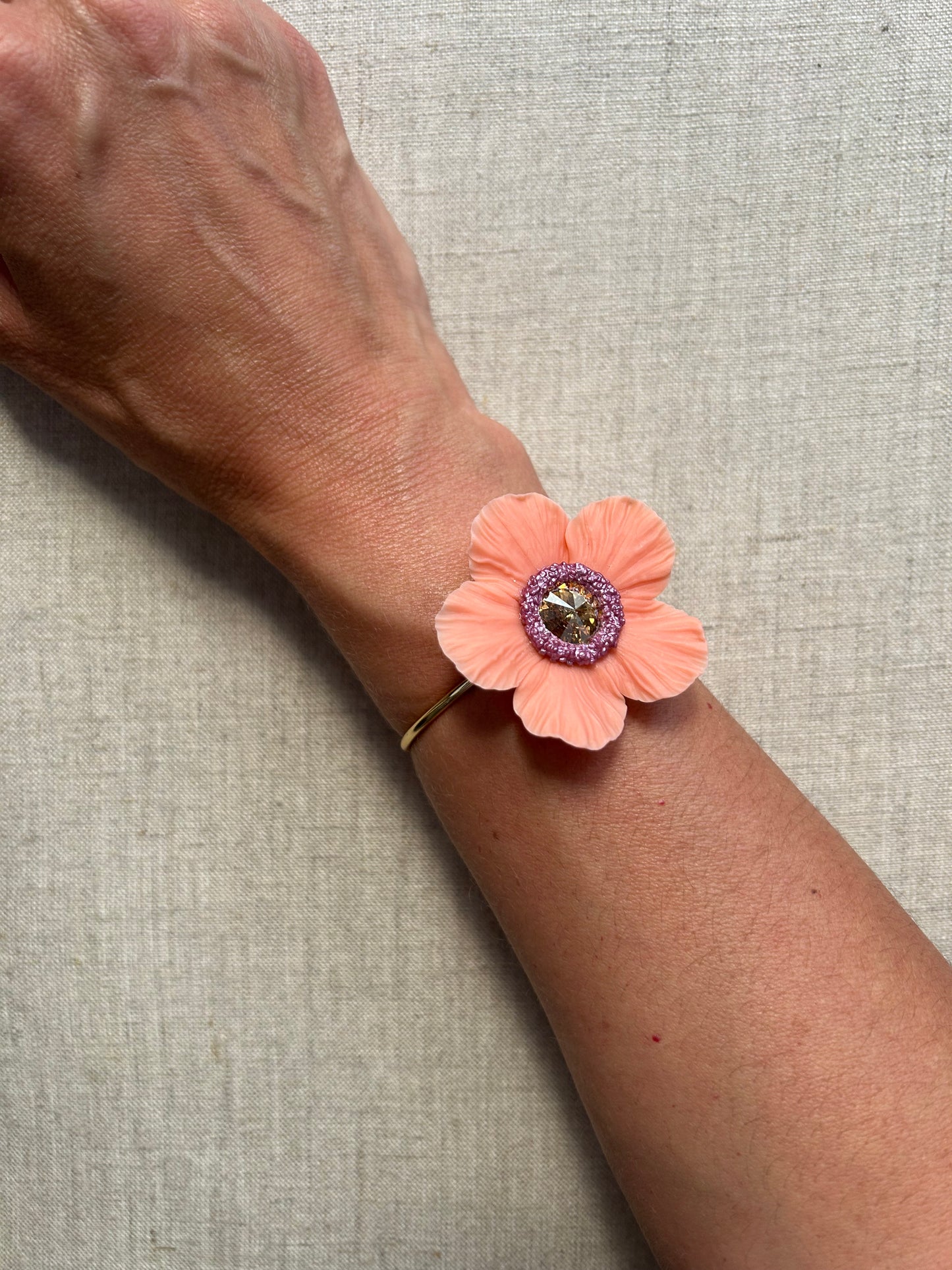 BRAZALETE ANÉMONA CORAL ROSADO SENCILLO