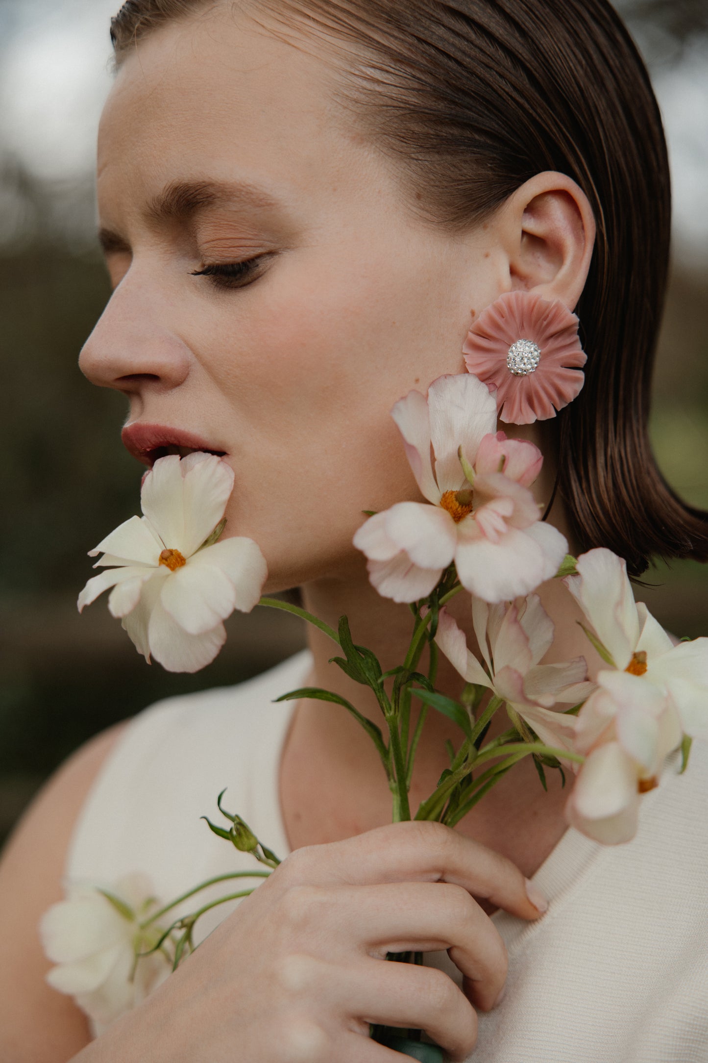 PENDIENTES ROSETTA MELOCOTÓN