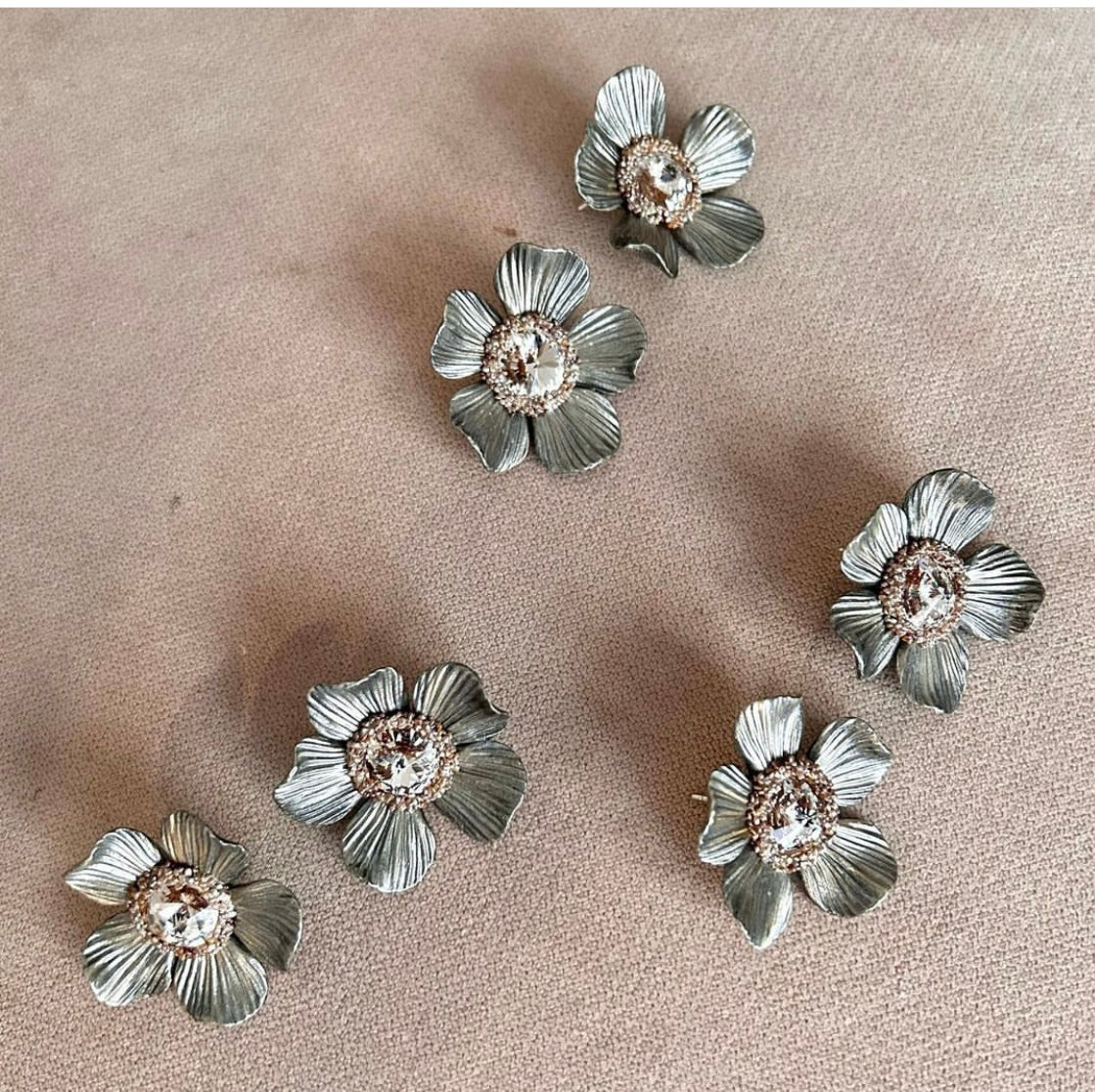 PENDIENTES CHABELA PARTY PLATA CRISTAL