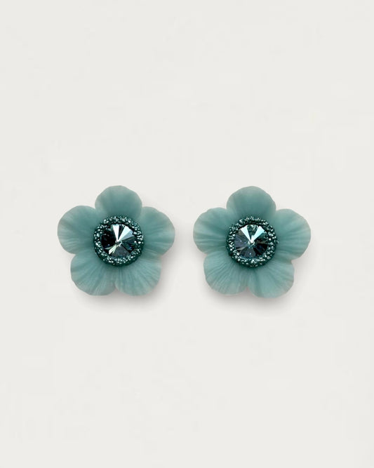 PENDIENTES ANÉMONA AZUL OCÉANO