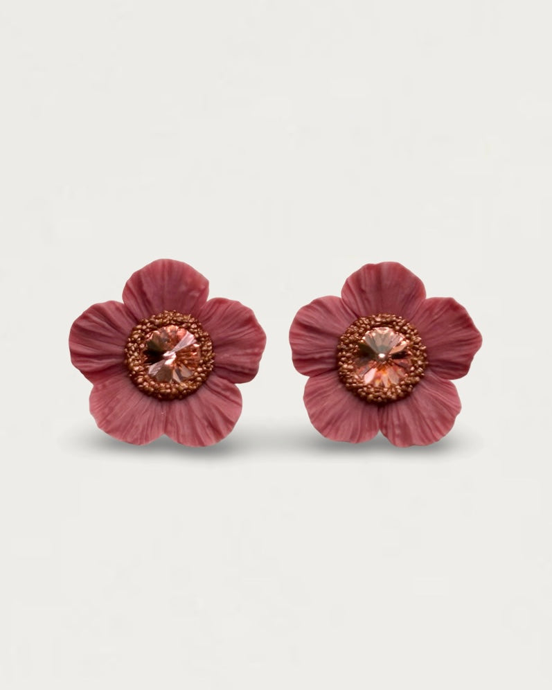 PENDIENTES ANÉMONA ROSA MARSALA