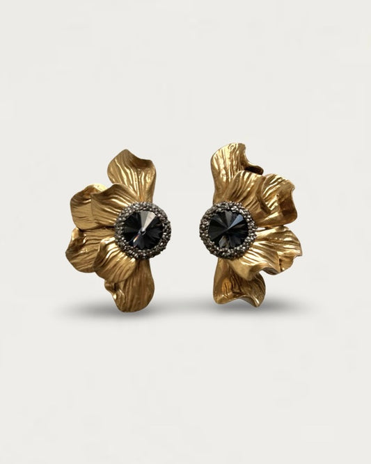 PENDIENTES SOL GOLD AZABACHE