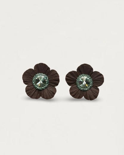 PENDIENTES ANÉMONA MARRÓN SALVIA