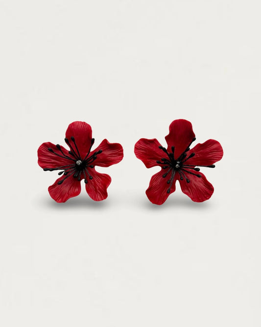 PENDIENTES MARIETA ROJO GUINDA