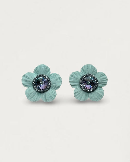 PENDIENTES ANÉMONA AZUL CANTÁBRICO