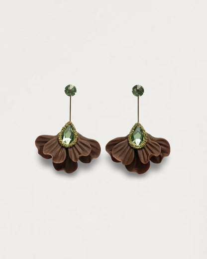 PENDIENTES ABANICO CHOCOLATE DUBÁI