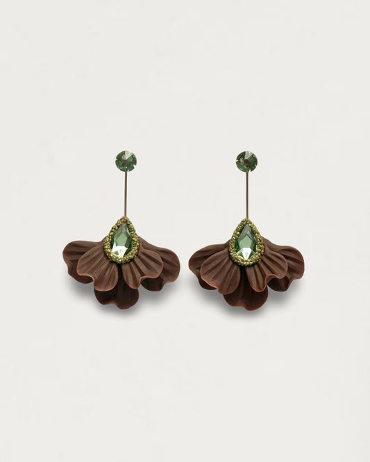 PENDIENTES ABANICO CHOCOLATE DUBÁI