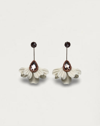 PENDIENTES ABANICO BLANCO/NUDE