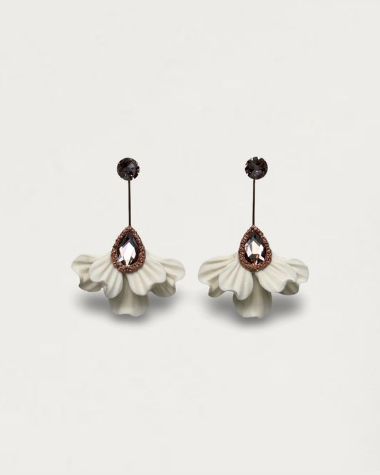 PENDIENTES ABANICO BLANCO/NUDE