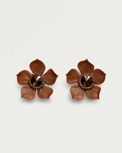 PENDIENTES JAZMÍN COGNAC