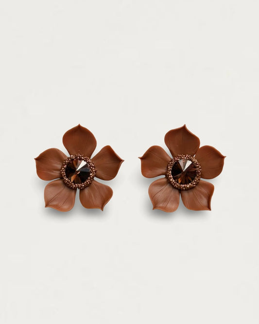 PENDIENTES JAZMÍN COGNAC