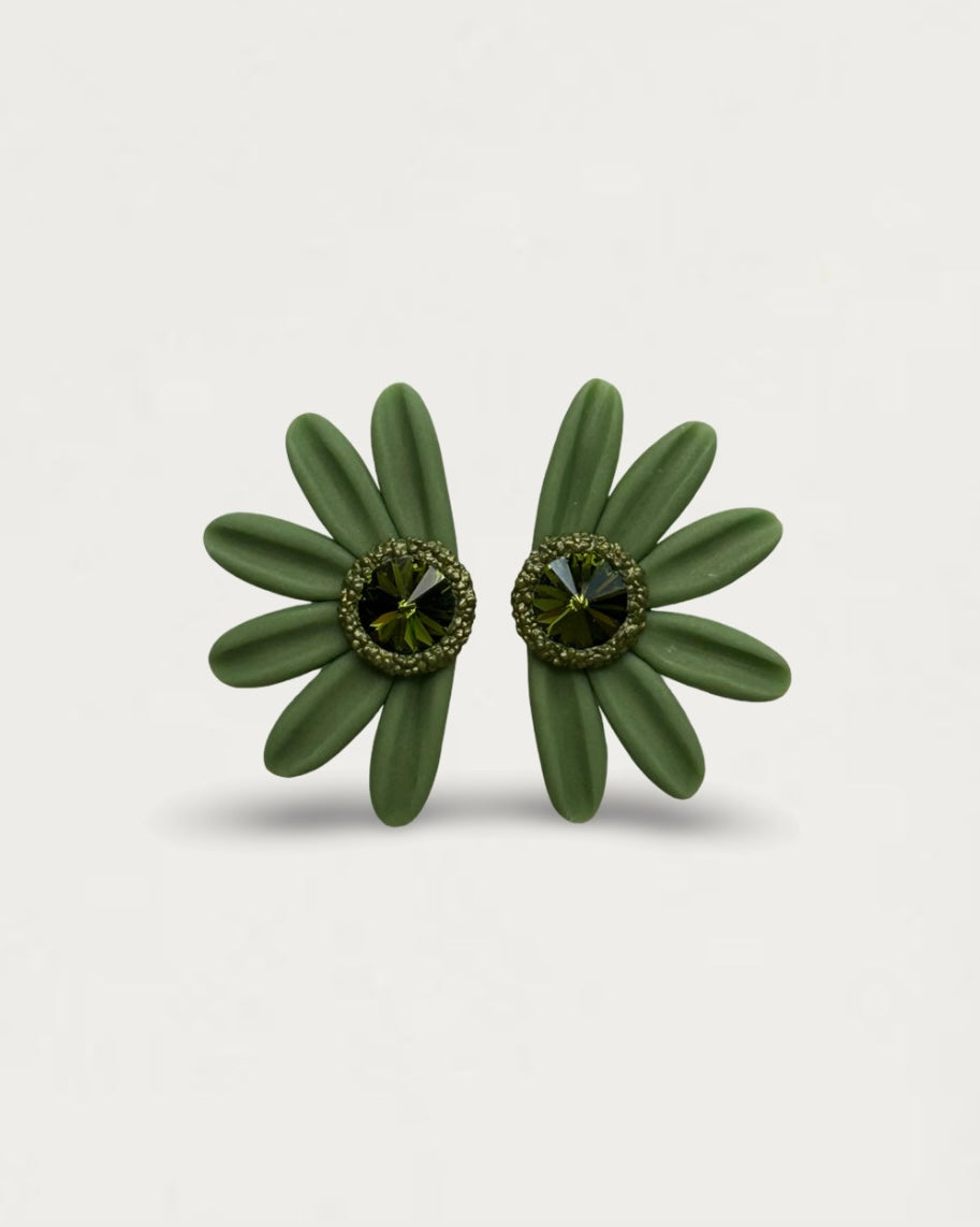 PENDIENTES DAISY PARTY VERDE OLIVA