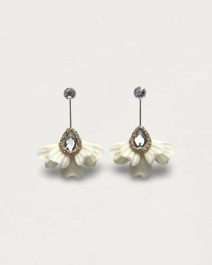 PENDIENTES ABANICO WHITE CRISTAL