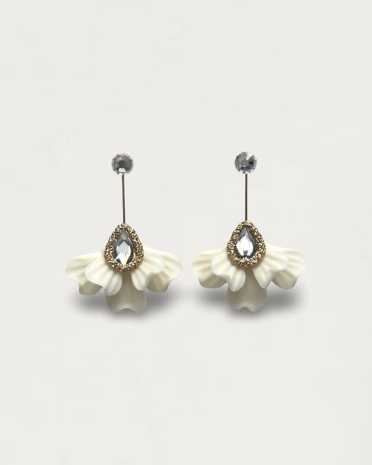 PENDIENTES ABANICO WHITE CRISTAL