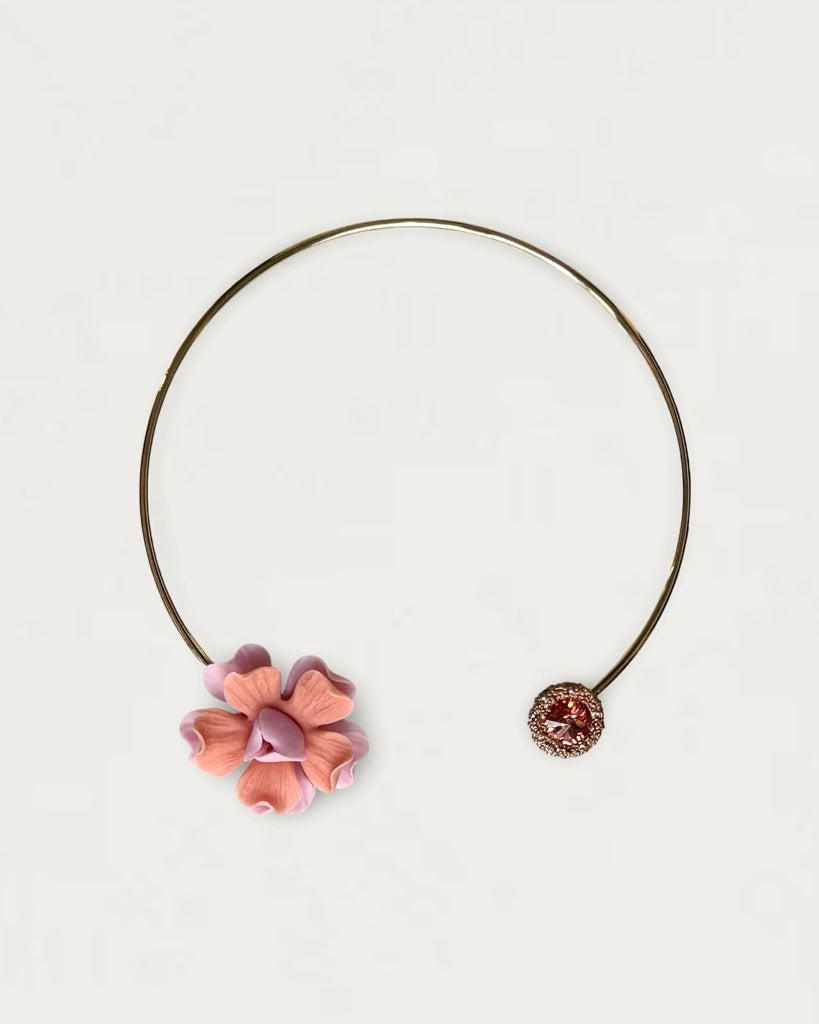 CHOKER PEONÍA ROSADOS