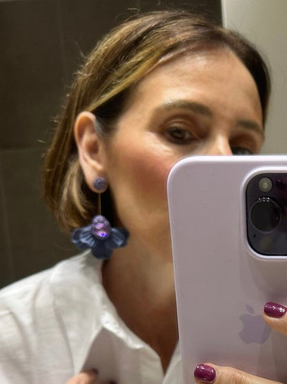 PENDIENTES ABANICO TEJA