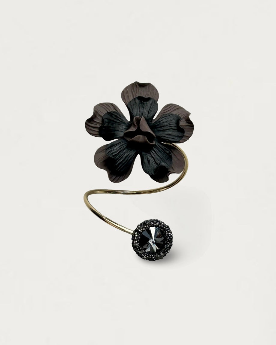 BRAZALETE PEONÍA NEGRO/CENIZA