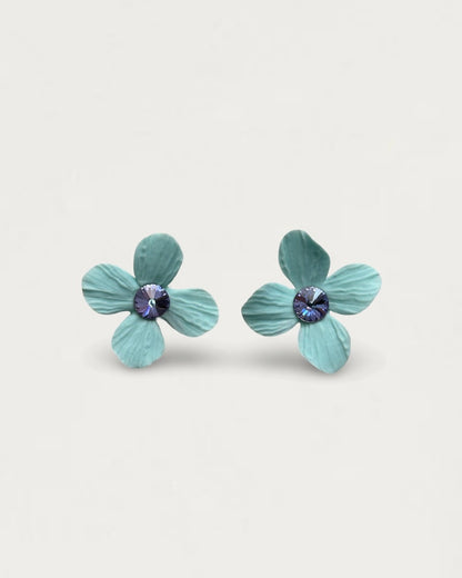 PENDIENTES HORTENSIA AZUL CANTÁBRICO