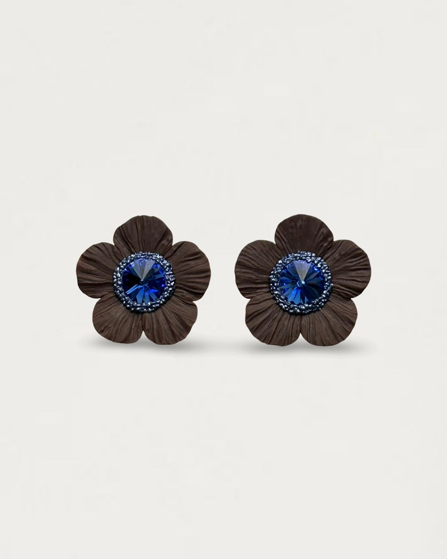 PENDIENTES ANÉMONA MARRÓN ZAFIRO