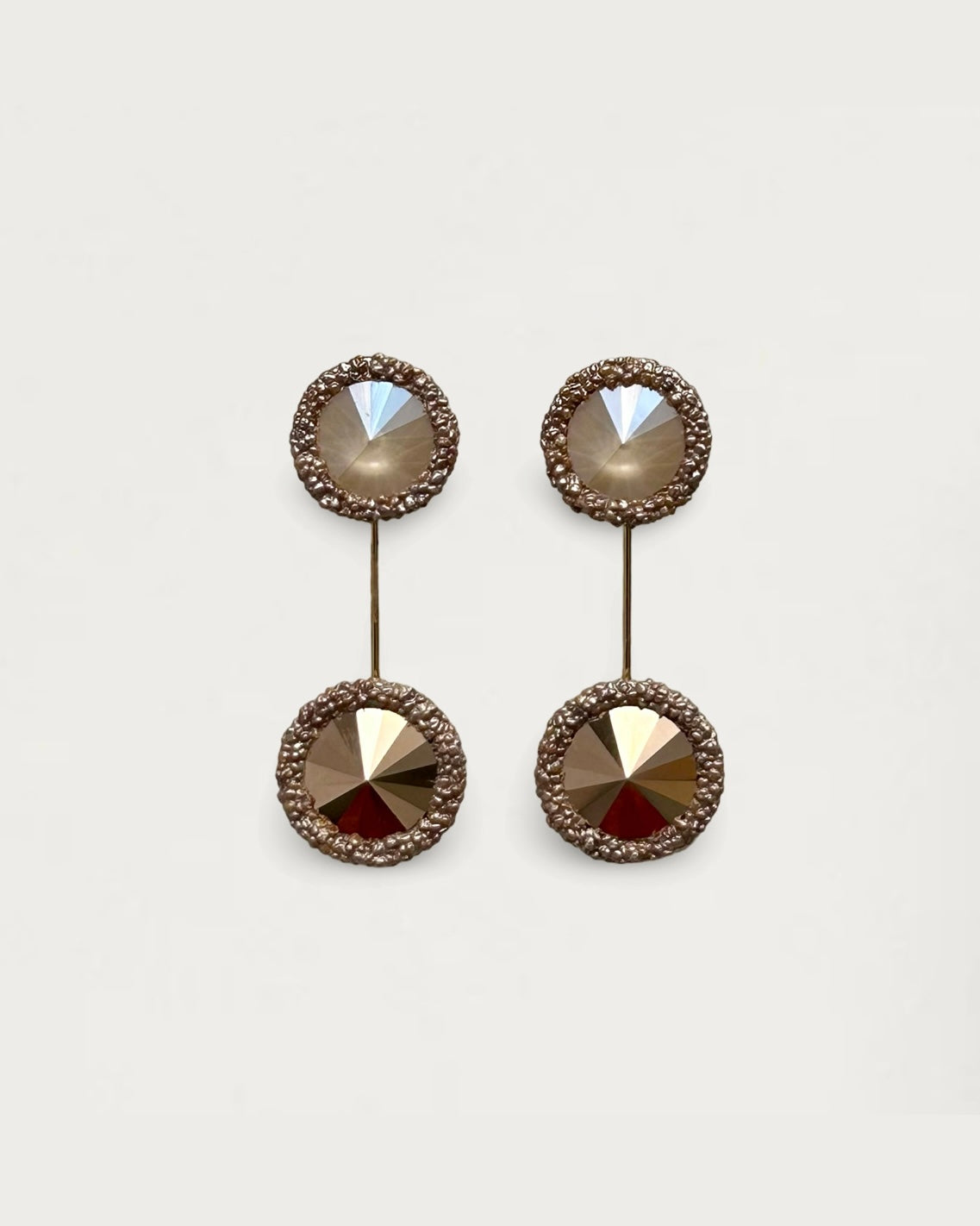 PENDIENTES ESPORA DOBLES ORO ROSA