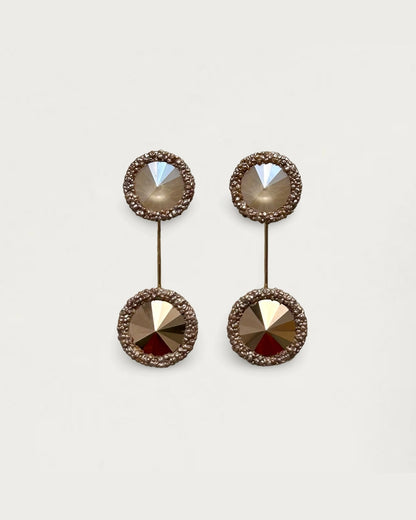 PENDIENTES ESPORA DOBLES ORO ROSA