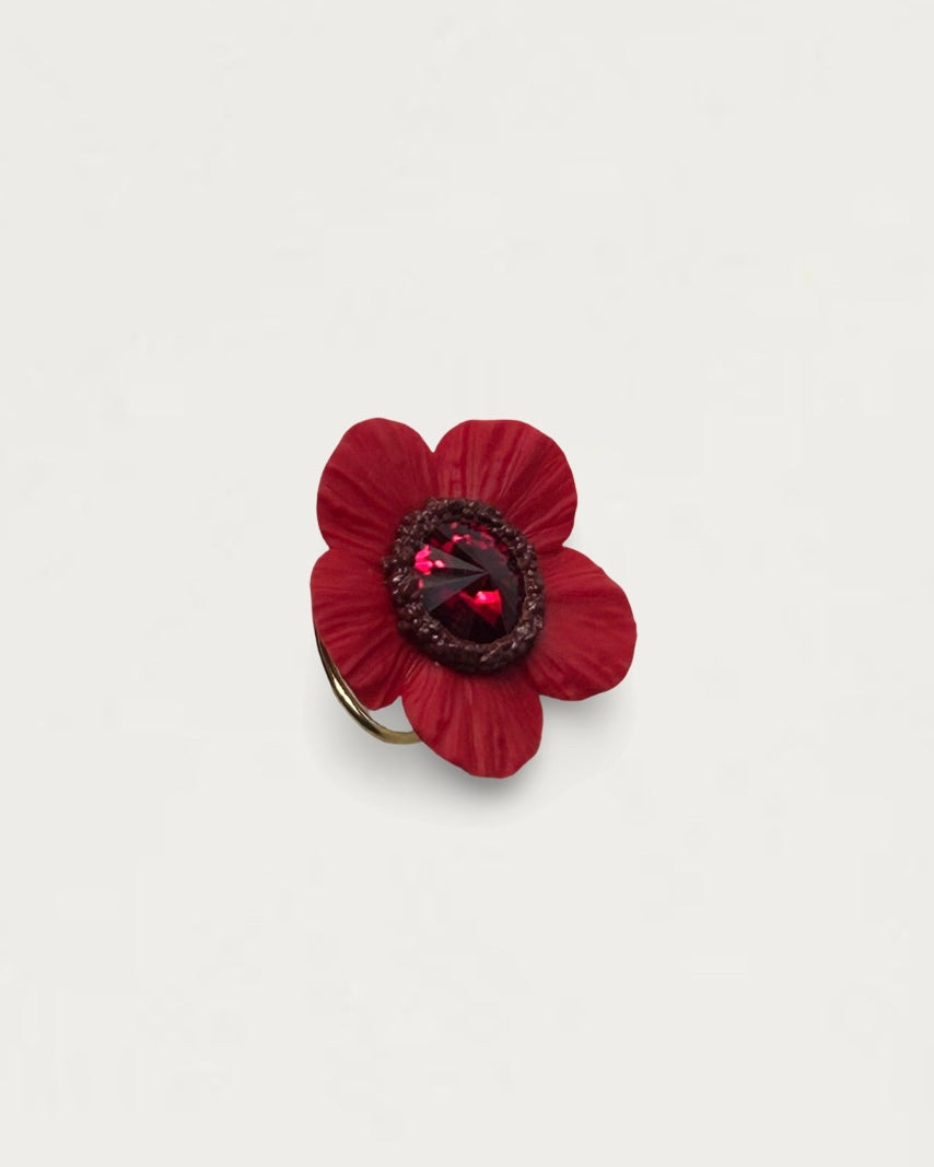 ANILLO ANÉMONA ROJO