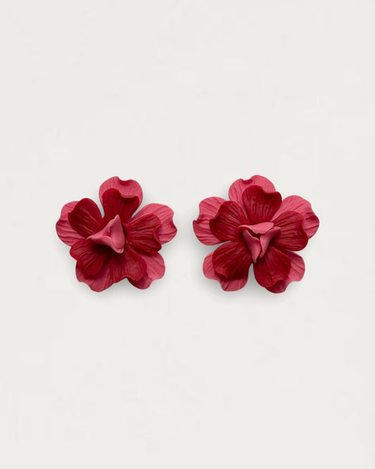 PENDIENTES PEONÍA FRAMBUESA