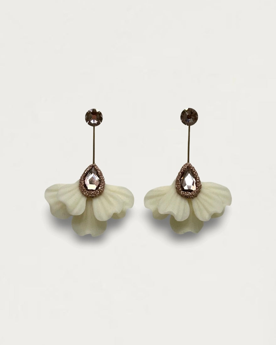 PENDIENTES ABANICO WHITE NUDE