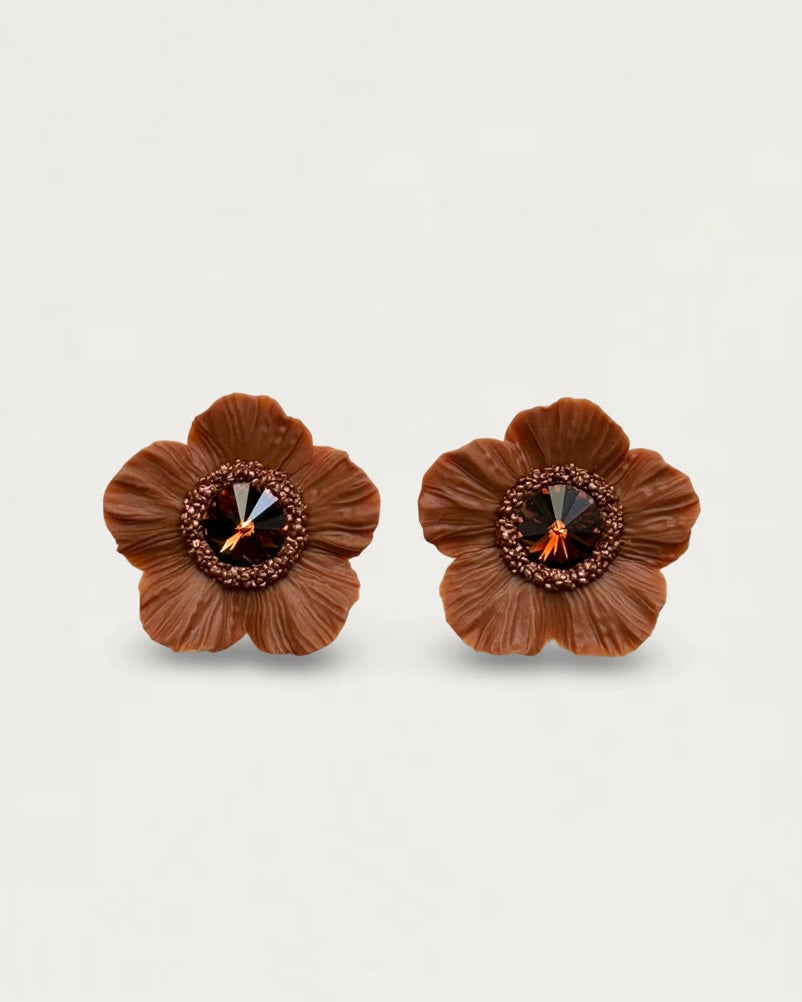 PENDIENTES ANÉMONA COGNAC