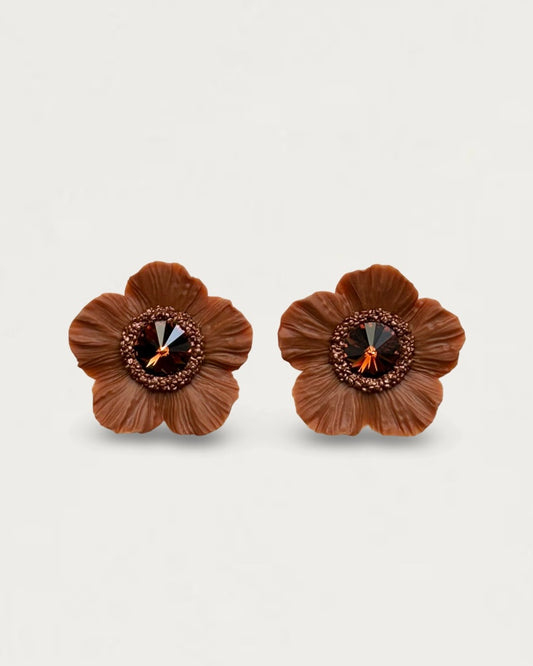 PENDIENTES ANÉMONA COGNAC