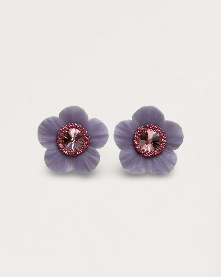 PENDIENTES ANÉMONA MALVA