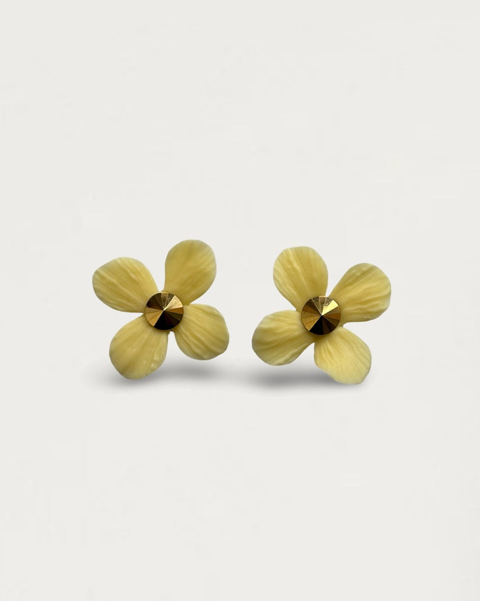 PENDIENTES HORTENSIA AMARILLO ACACIA