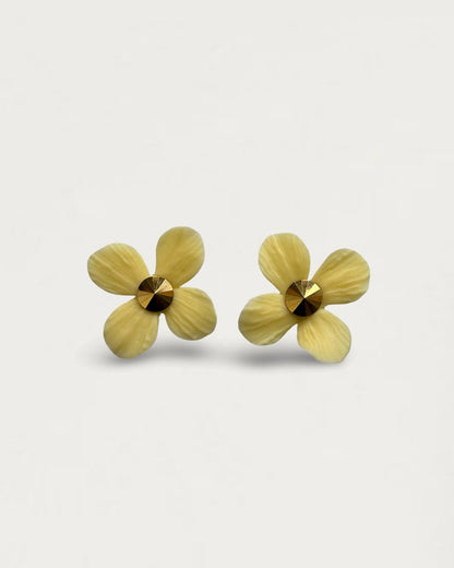 PENDIENTES HORTENSIA AMARILLO ACACIA