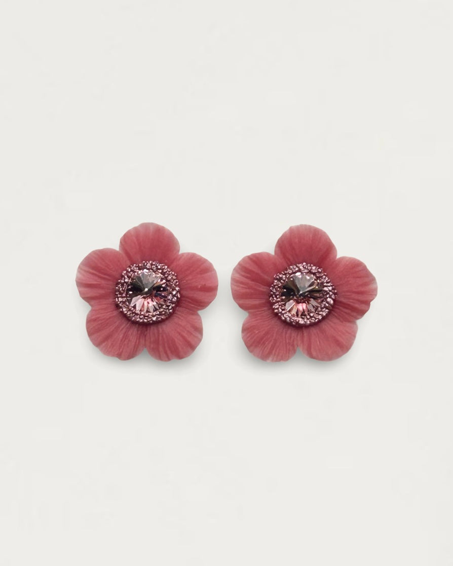 PENDIENTES ANÉMONA ROSA PALO
