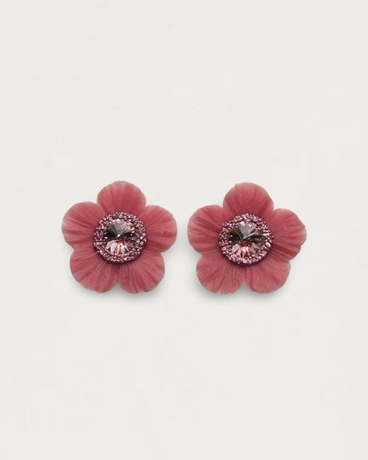 PENDIENTES ANÉMONA ROSA PALO