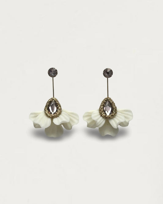 PENDIENTES ABANICO WHITE NUDE