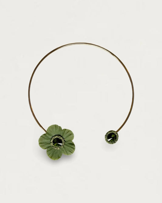 CHOKER ANÉMONA VERDE OLIVA