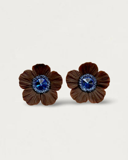 PENDIENTES ANÉMONA MARRÓN ZAFIRO