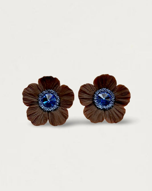 PENDIENTES ANÉMONA MARRÓN ZAFIRO