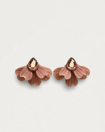 PENDIENTES ABANICO ROSA TIERRA