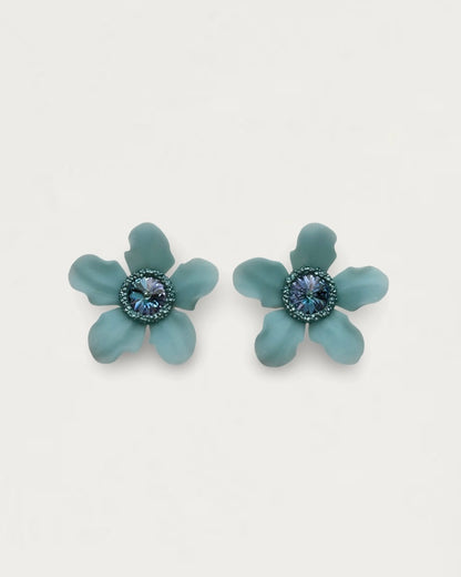 PENDIENTES MAGNOLIA AZUL OCÉANO