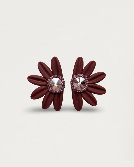 PENDIENTES DAISY PARTY BURDEOS LE PETITE EDICIÓN LIMITADA